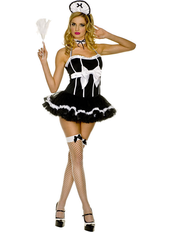 Sexy French Maid Tutu Dress Outfit Halloween Costume